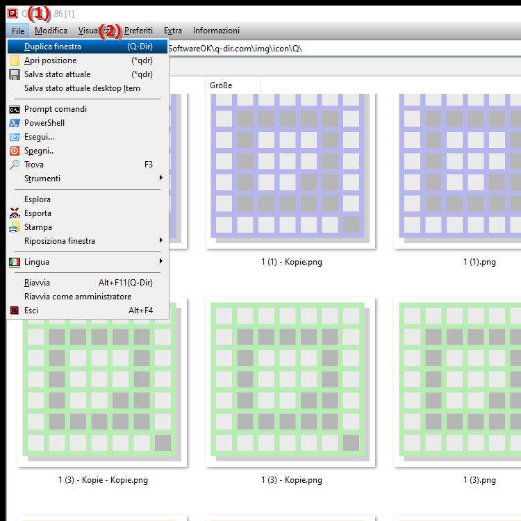 Come funziona la clonazione della finestra di Esplora file in Q Dir